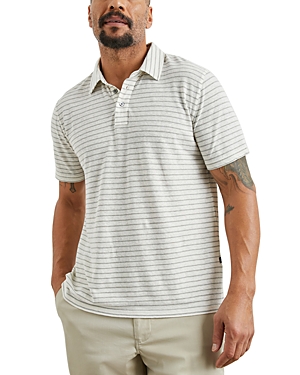 Shop Rails Napoli Relaxed Fit Striped Short Sleeve Polo Shirt In Cream Barley