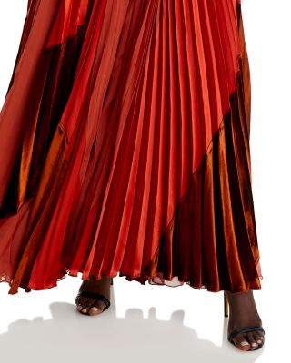 strapless open back dress Olympia Asymmetrical Pleated Maxi Dress main image 1