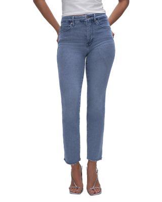 Good American - Good Straight High Rise Straight Leg Jeans in Blue 449