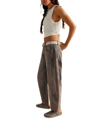 Free People We the Free High Rise Cropped Wide Leg Barrel Jeans in