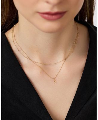 10K Gold Layered Letter Necklace