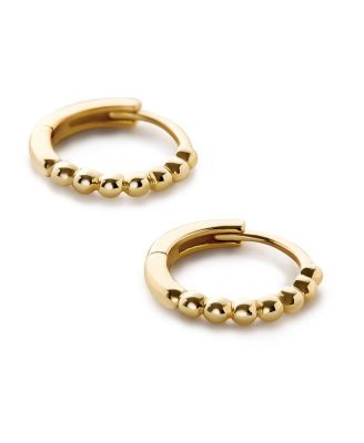 10K Gold Bead Huggie Hoops
