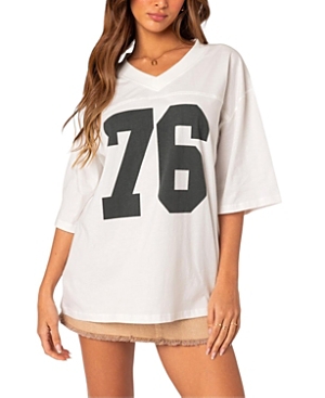 Shop Edikted 76 Oversized T-shirt In White