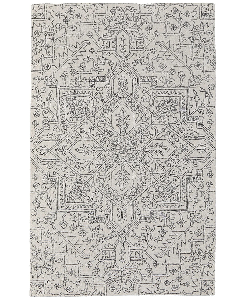 Feizy Belfort 8698778f Area Rug, 2' X 3' In Ivory/charcoal