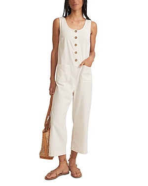 Shop Marine Layer Sydney Button Front Jumpsuit In Natural