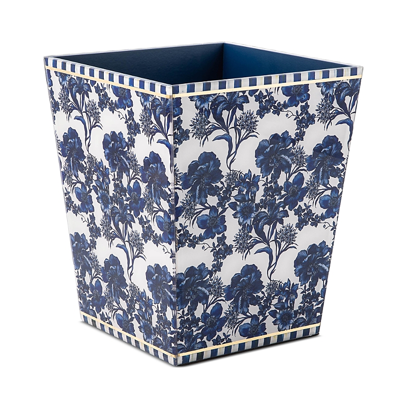 Mackenzie-childs Royal English Garden Waste Bin In Blue