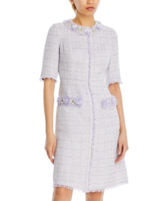 Teri Jon by Rickie Freeman - Tweed Elbow Sleeve Dress