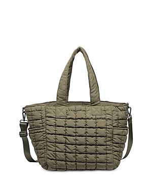 Shop Sol & Selene Dreamer Puffer Extra Large Tote In Olive