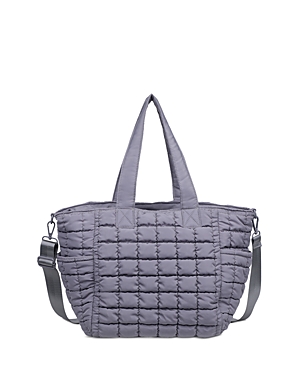 Shop Sol & Selene Dreamer Puffer Extra Large Tote In Grey