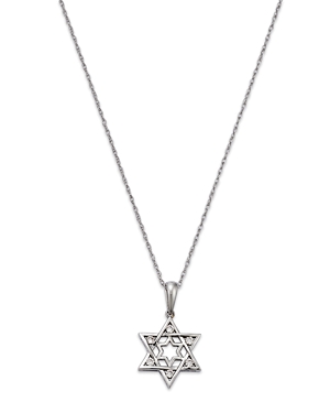 Bloomingdale's Diamond Star of David Pendant Necklace in 14K White Gold, 18 - 100% Exclusive