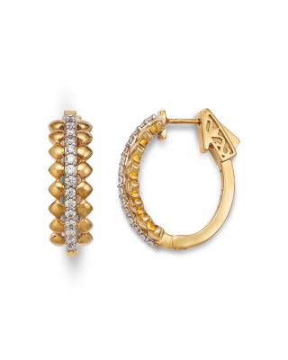 Diamond Hoop Earrings in 14K White & Yellow Gold, 0.50 tcw 