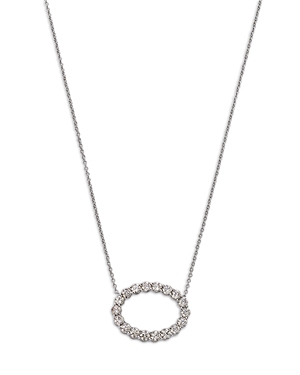Shop Bloomingdale's Diamond Open Oval Pendant Necklace In 14k White Gold, 18 - 100% Exclusive