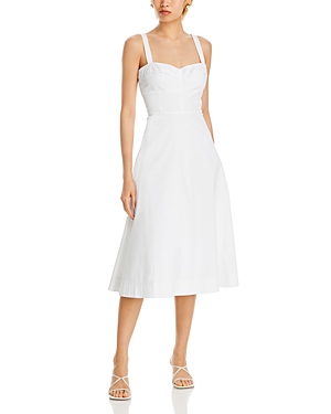 Shop Veronica Beard Aila Midi Dress In White