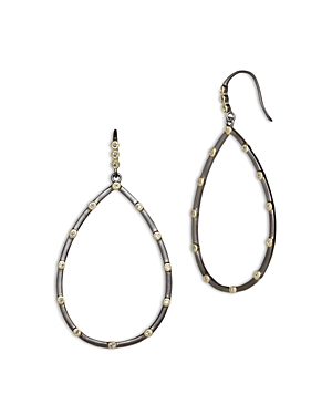 Shop Freida Rothman The Best Everyday Pave Tear Shape Drop Earrings In Black/gold