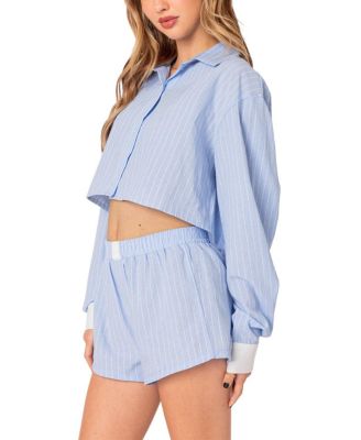 Lea Cropped Button Up Shirt