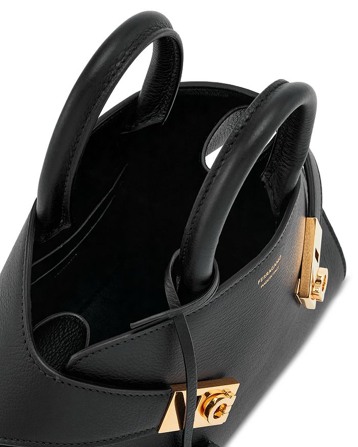 Shop Ferragamo Hug Soft Mini Leather Crossbody In Nero