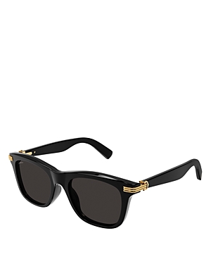 Shop Cartier Premiere Square Sunglasses, 53mm In Black/gray Solid