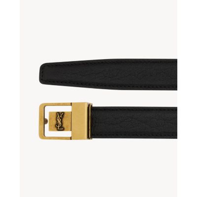 La 66 Buckle Thin Belt in Grained Lambskin