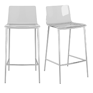 Shop Euro Style Cilla Counter Stool, Set Of 2 In Open Gray