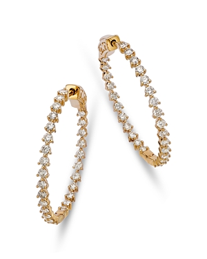 Bloomingdale's Diamond Martini Set Inside Out Hoop Earrings In 14k Yellow Gold, 2.0 Ct. T. W. In Gold