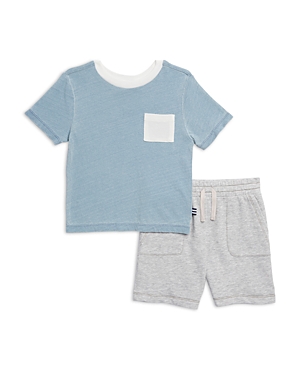 Shop Splendid Boys' Retro Pocket Tee & Shorts Set - Little Kid, Big Kid In Sky Blue