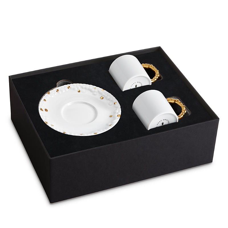 L'objet X Haas Mojave 3-piece Espresso Cup & Saucer Set In Gold