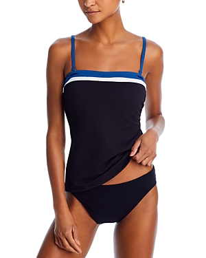 Shop Tommy Bahama Island Cays Color Block Bandeau Tankini Top In Indigo Tide