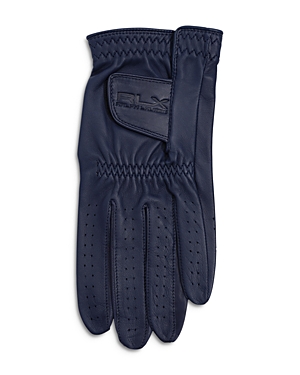Shop Polo Ralph Lauren Leather Golf Glove In Refined Navy/left
