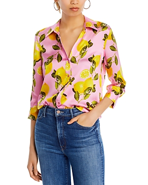 L Agence L'agence Dani Silk Blouse In Pink