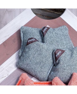 Herringbone Wool Aviator Cornhole Bags Above