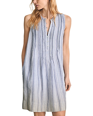 Shop Faherty Isha Striped Linen Dress In Day Lily Stripe