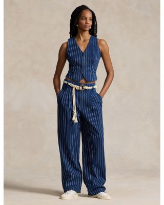 Ralph lauren pinstripe jumpsuit hotsell