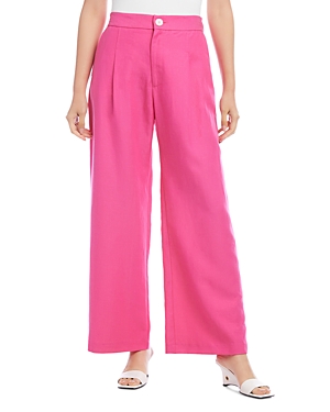 Shop Karen Kane High Waisted Pleated Pants In Pink