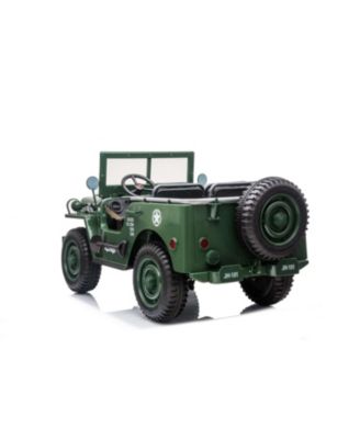 Unisex Willy Army Truck 24V 3-Seater Ride on Car - Ages 3 Years Plus