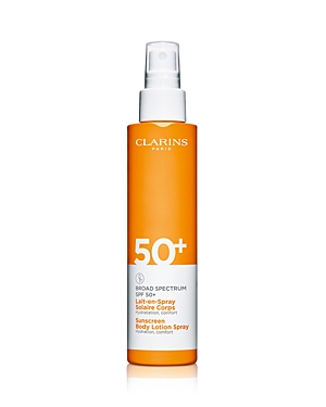 Shop Clarins Sunscreen Body Lotion Spray Broad Spectrum Spf 50+ 5 Oz.