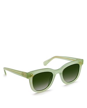 Shop Krewe Jena Square Round Sunglasses, 50mm In Green/green Gradient
