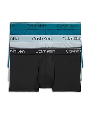 Shop Calvin Klein Microfiber Stretch Wicking Low Rise Trunks, Pack Of 3 In N2k Arona/