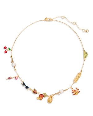 Shop Kate Spade New York Sweet Treasures Mixed Stone Charm Scatter Necklace, 16-19 In Multi