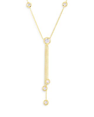 Roberto Coin 18K Yellow Gold Diamonds by the Inch Diamond Bezel Lariat Necklace, 16-18