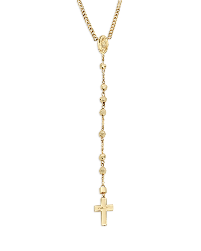 ALLSAINTS SIGNATURE SAINT & CROSS LARIAT NECKLACE, 24
