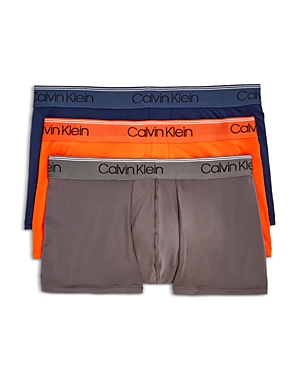Calvin Klein Microfiber Stretch Wicking Low Rise Trunks, Pack Of 3 In Mgy Spellb