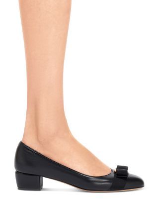 Women's Vara Soft Bow Detail Blue Block Heel Pumps