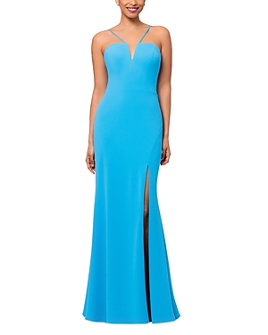 Aqua Scuba Crepe Gown - 100% Exclusive In Blue