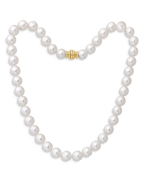 Shop Assael 18k Yellow Gold Akoya Program Japanese Akoya Cultured Freshwater Pearl Collar Necklace, 16 In White