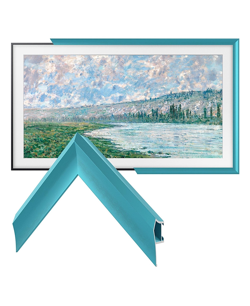 Deco Tv Frames 85 Alloy Scoop Frame For Samsung The Frame Tv 2021-2024 In Prismatic Caribbean Turquoise