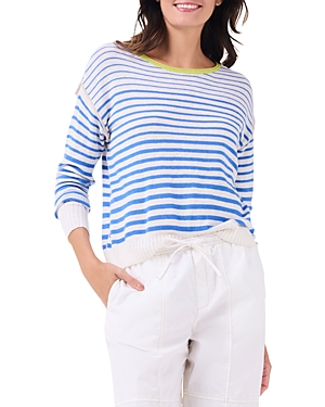 Shop Nic + Zoe Nic+zoe Striped Up Supersoft Sweater In Blue Multi