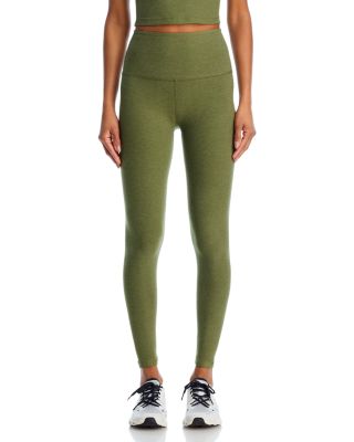 Spacedye Caught In The Midi High Waisted Legging in Moss Green