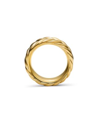 Men's 18K Yellow Gold Chevron Double Row Band, 9mm