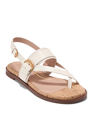 Shop Cole Haan Women's Anica Lux Buckled Slingback Sandals In Ivory Leather