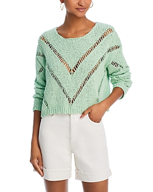 Shop Vintage Havana Slit Knit Sweater In Green